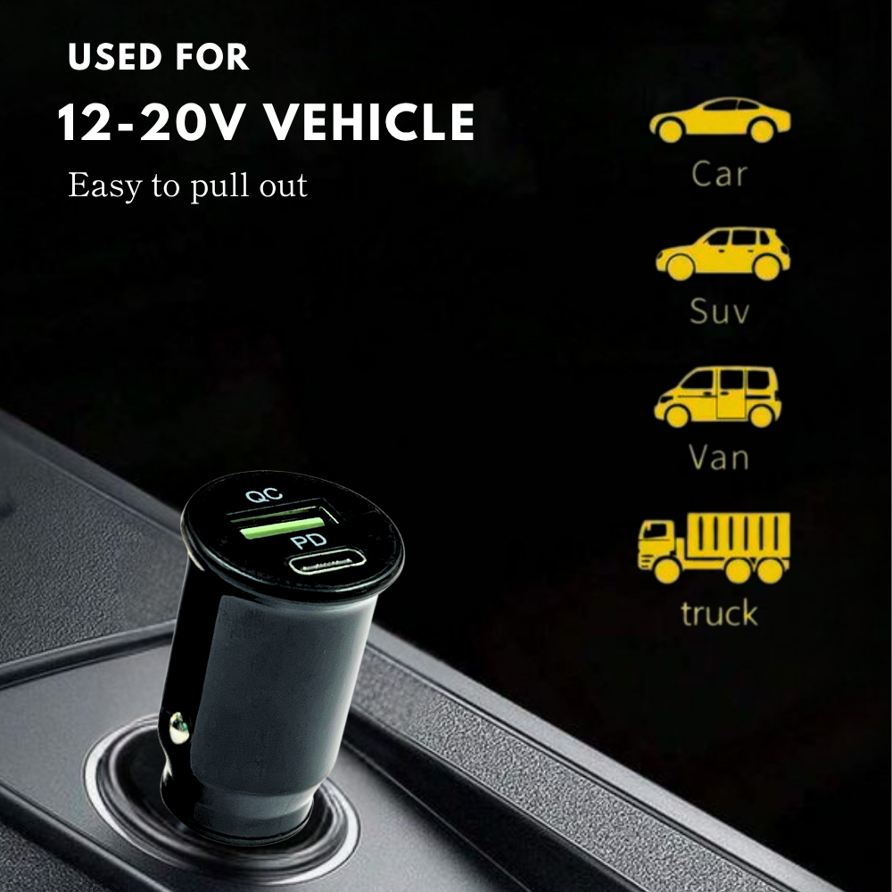 Cool - Smart Car Charger 20W Dual Ports 3.1a - Black