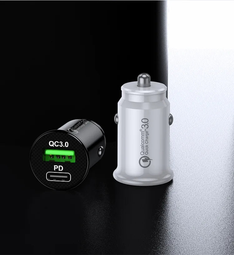 Cool - 20W Dual Ports 3.1a Smart Car Charger For iPhones - Black