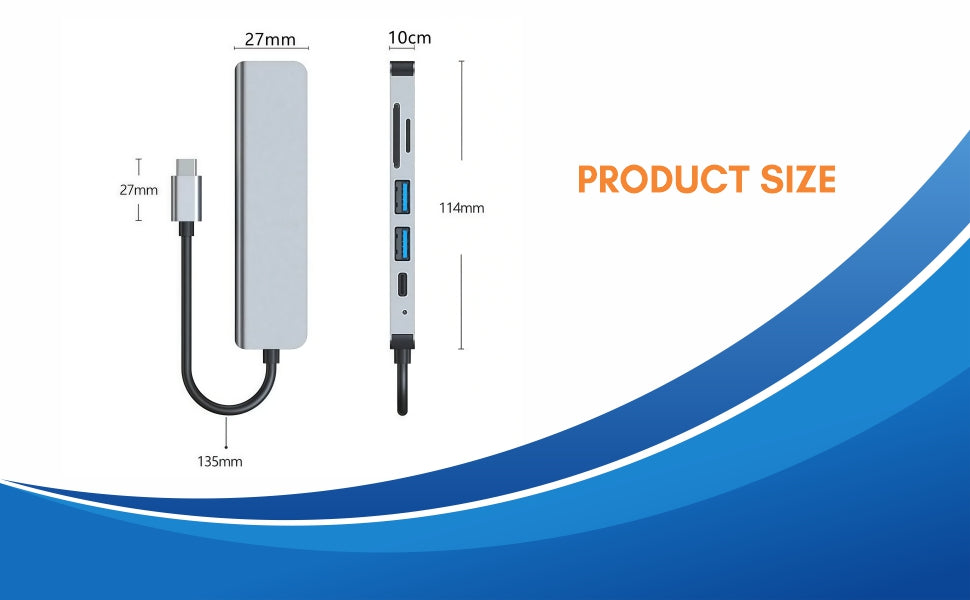 Military Grade - 7 in 1 Shockproof Metal Adapter (100W) & Card Reader
