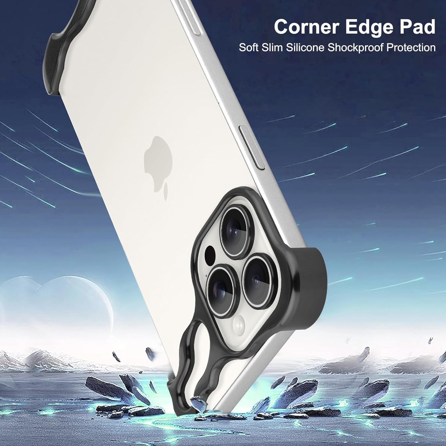 Case and Cover iPhone 15 Pro Max  Black Corner Edge Pad Alien GrunX in India