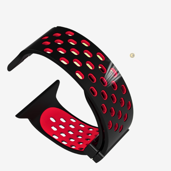Watch Strap and Watch Band Apple Apple Watch Series 9, 8, 7, 6, 5, 4, 3, 2, 1,Se, Ultra & Ultra 2 38/40/41mm 42/44/45/49mm Rose Red & Black Full Strap View Velvet GrunX in India