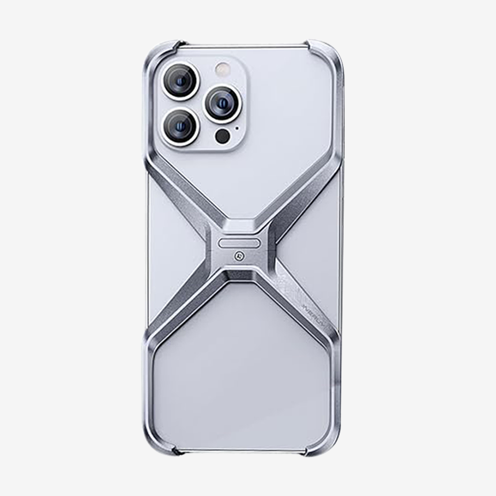 Case and Cover iPhone 14 Silver Shockproof Aluminium Bingo GrunX in India