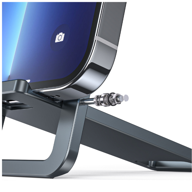 Mobile Stand and Holder Mobile & iPad Stand Adjustable Grey Close-up Screw Mechanism Bolt GrunX in India