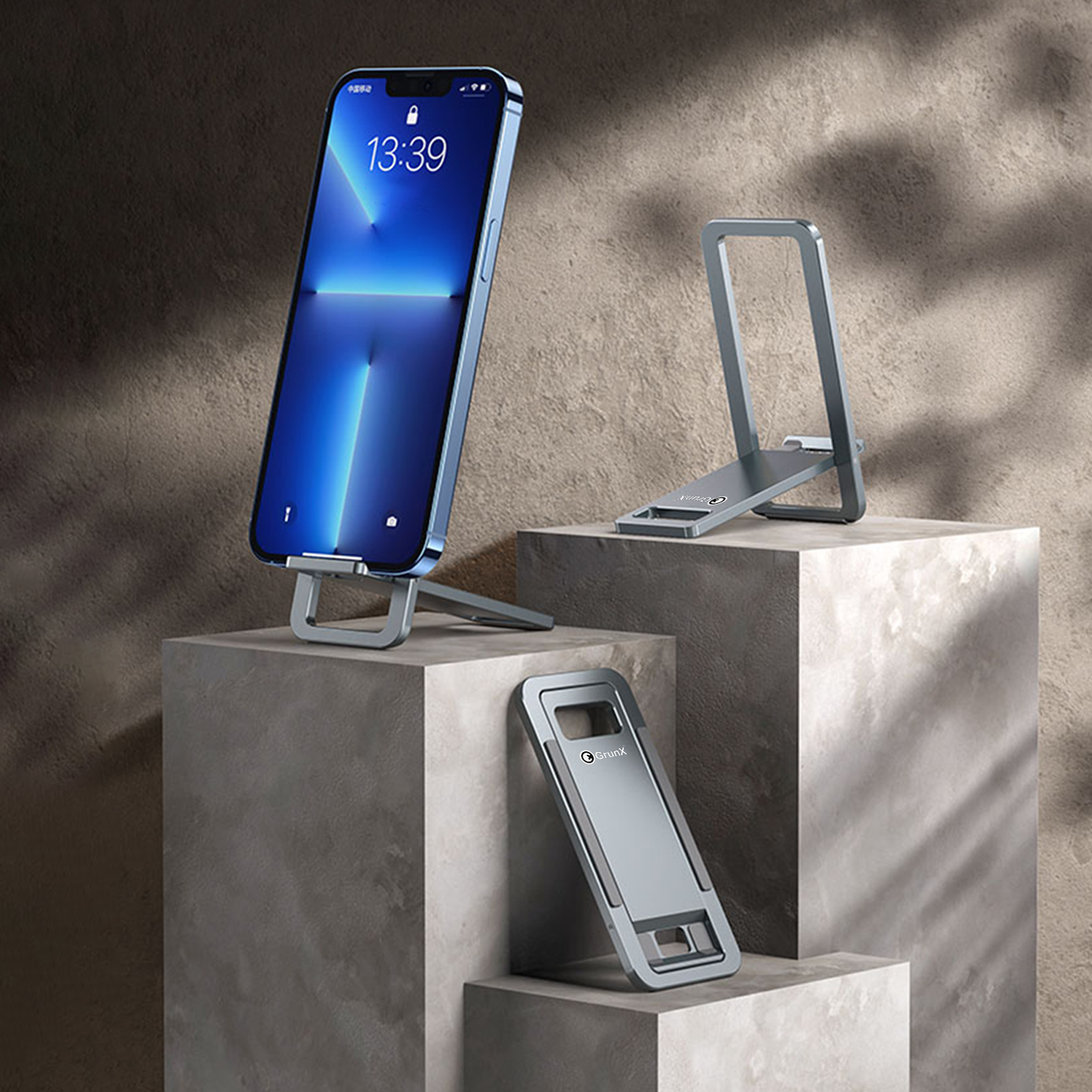 Mobile Stand and Holder Mobile & iPad Stand Adjustable Grey Phone Stand In Three Different Positions Bolt GrunX in India