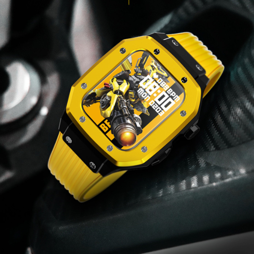 Watch Strap and Watch Band Apple Apple Watch Series  9, 8, 7, 6, 5, 4,Ultra & Ultra 2 44/45mm Yellow Screw On Case Rugged Bumblebee GrunX in India