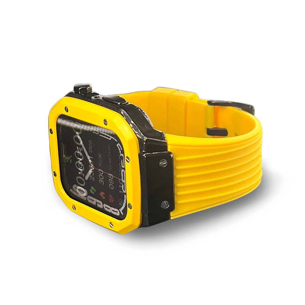 Watch Strap and Watch Band Apple Apple Watch Series  9, 8, 7, 6, 5, 4,Ultra & Ultra 2 44/45mm Yellow Side View Smartwatch Bumblebee GrunX in India