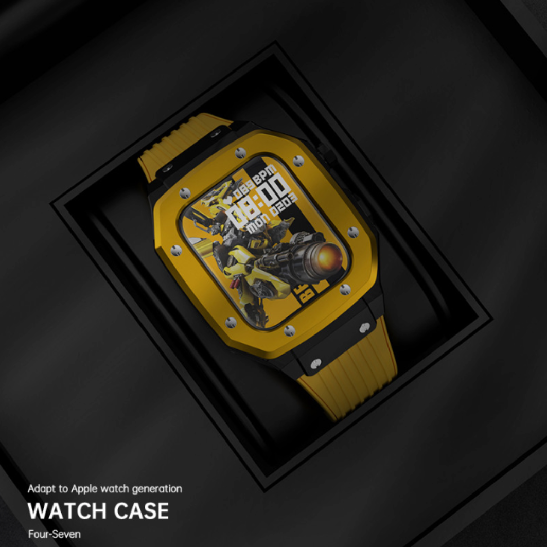 Watch Strap and Watch Band Apple Apple Watch Series  9, 8, 7, 6, 5, 4,Ultra & Ultra 2 44/45mm Yellow Smartwatch In Box Bumblebee GrunX in India