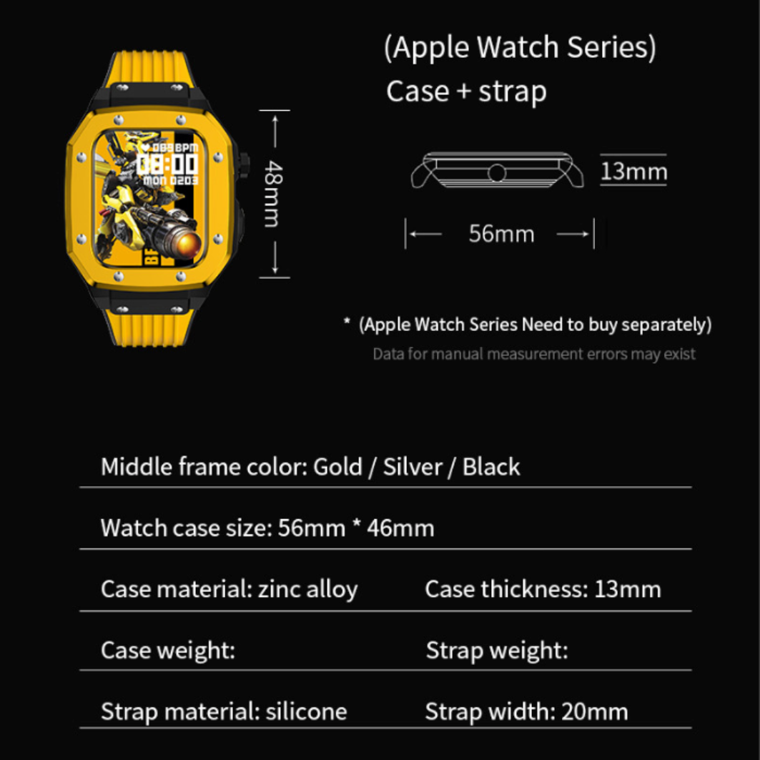 Watch Strap and Watch Band Apple Apple Watch Series  9, 8, 7, 6, 5, 4,Ultra & Ultra 2 44/45mm Yellow Smartwatch With Mannual Bumblebee GrunX in India