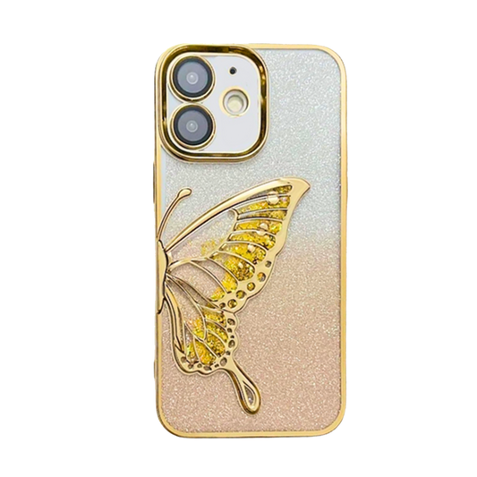 Case and Cover iPhone 15  Pink Back View Butterfly GrunX in India
