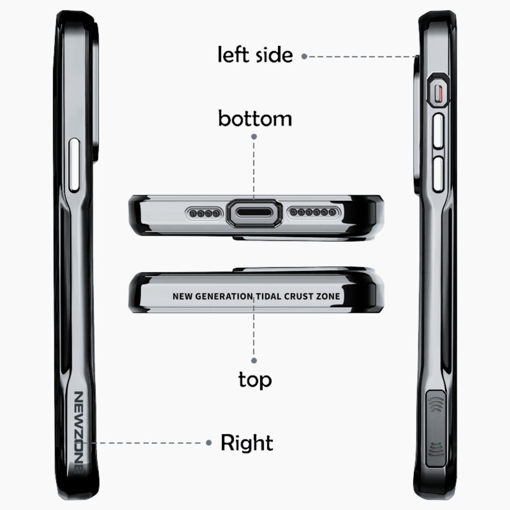 Case and Cover iPhone 13, 13 Plus, 13 Pro, 13 Pro Max Silver Right, Left, Top and Bottom View Cloud Gate GrunX in India