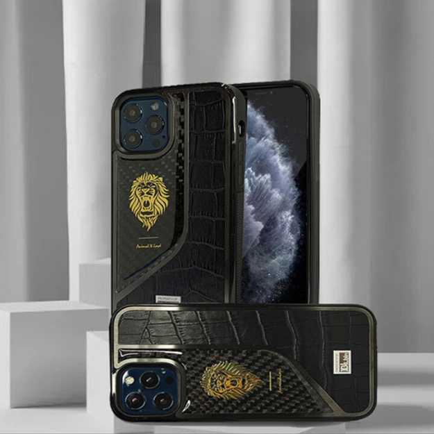 Case and Cover iPhone 13, 13 Pro, 13 Pro Max Crocodile Leather Pattern Carbon Fiber Crocs GrunX in India