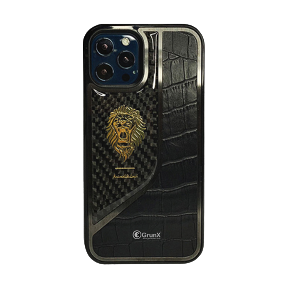 Case and Cover iPhone 14 Crocodile Leather Pattern Back View Crocs GrunX in India