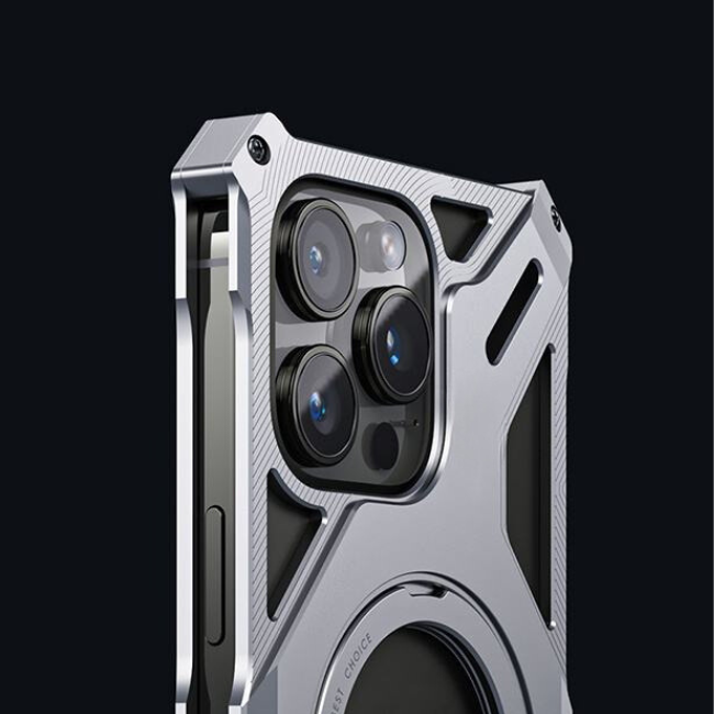 Case and Cover iPhone 13 Pro Max Silver Raised Edge Dragon GrunX in India