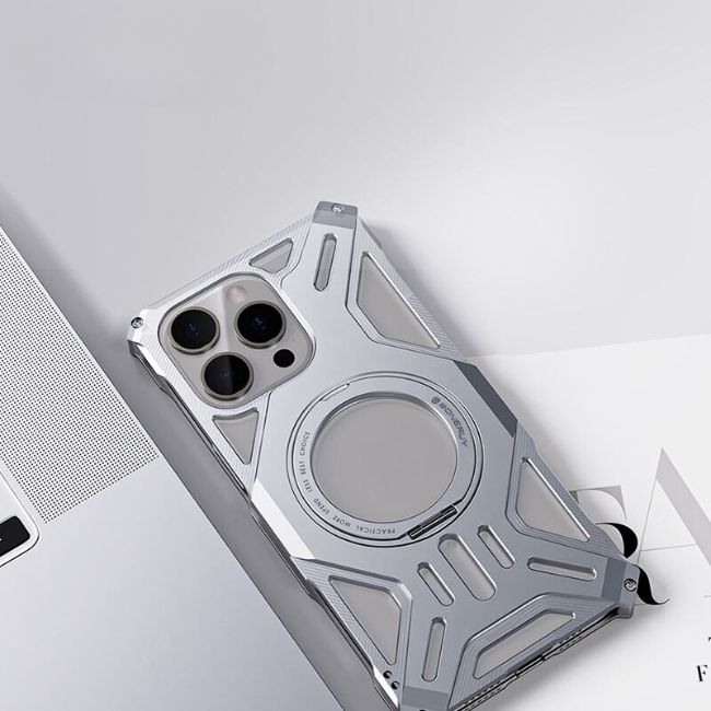 Case and Cover iPhone 15 Pro Max Silver Side View Dragon GrunX in India
