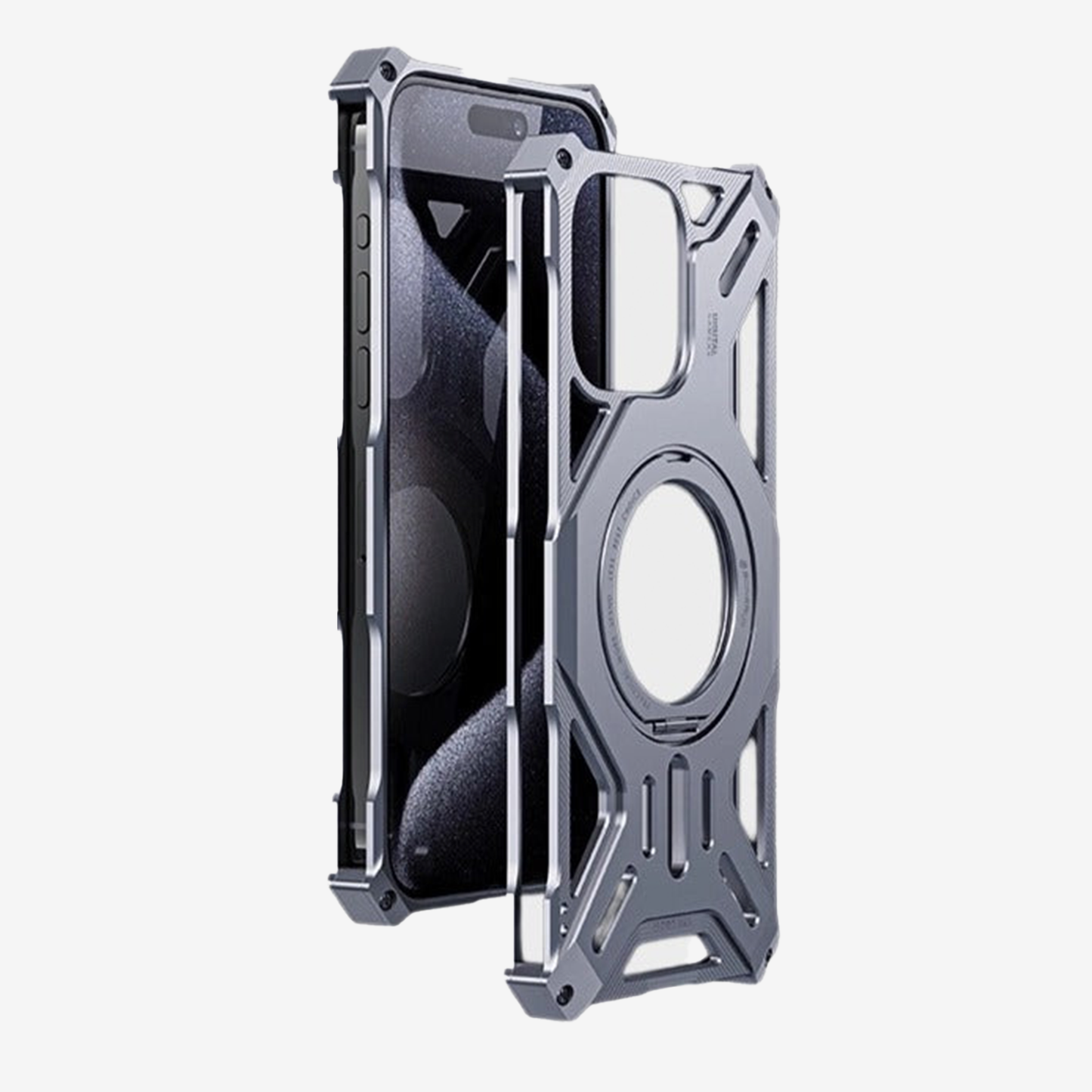Case and Cover iPhone 16 Pro Max Silver Front and Back View Dragon GrunX in India