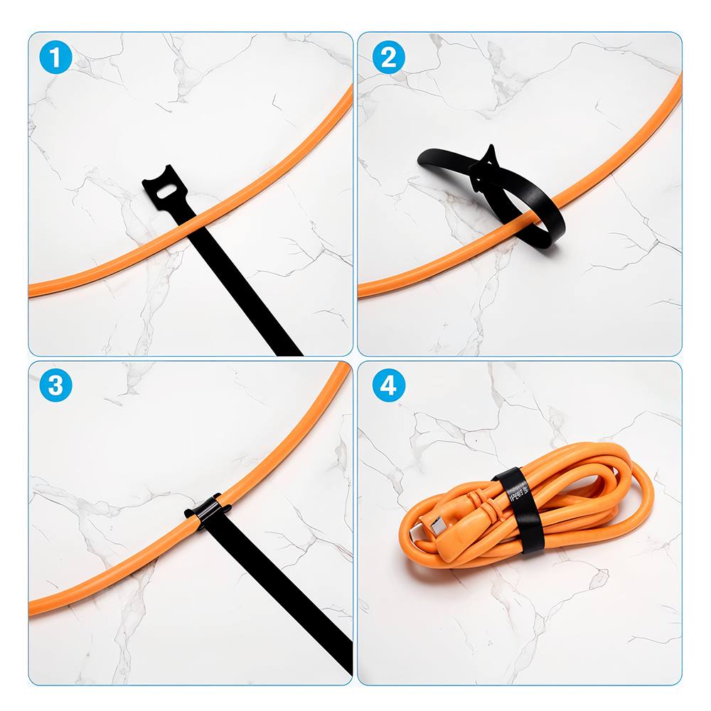 Duck #2- Velcro Cable Ties Wrap - Blackish