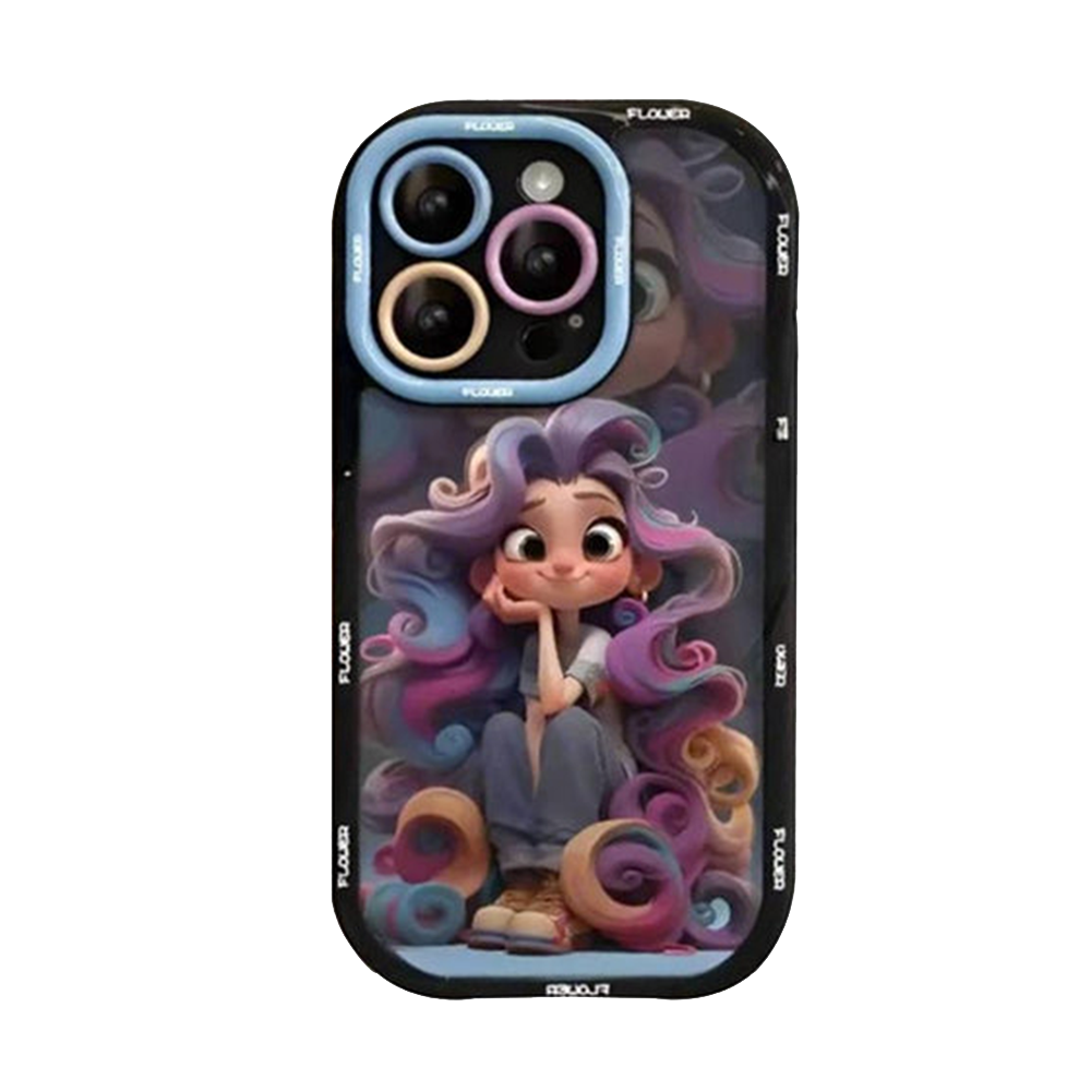 Case and Cover iPhone 16, 16 Plus, 16 Pro, 16 Pro Max Purple Back View Emma GrunX in India