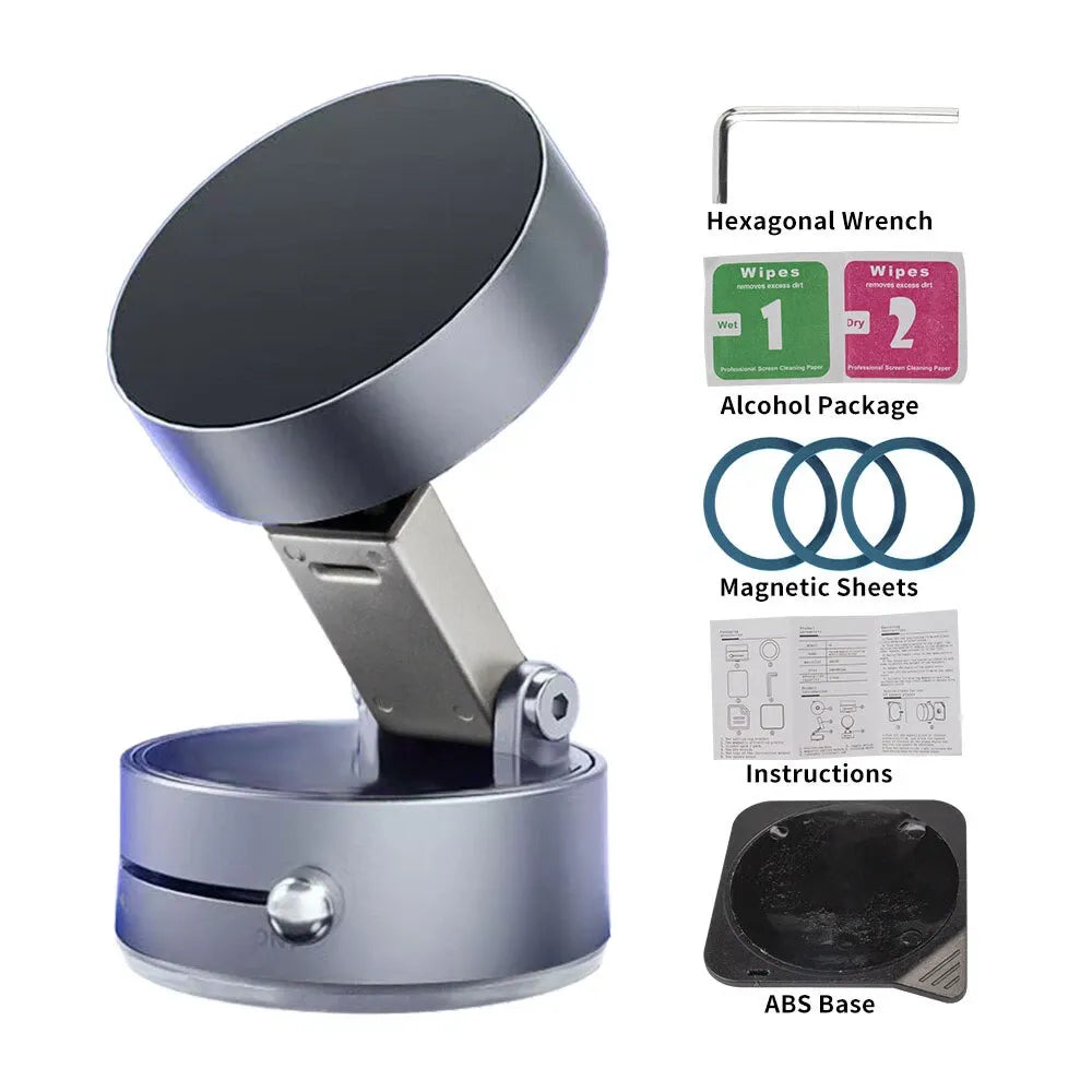 magnetic phone holder, desk phone stand, car phone mount, vacuum suction phone holder, strong magnet smartphone stand, adjustable phone holder, universal phone stand, neodymium magnet holder, 360 degree phone mount, magnetic cell phone stand