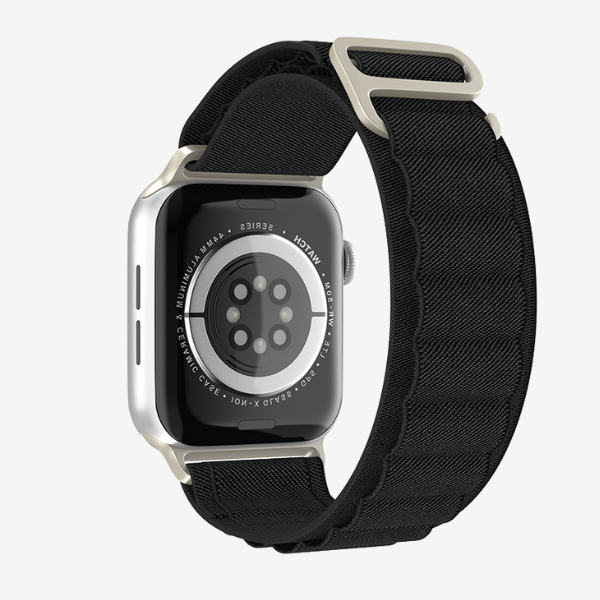 Watch Strap and Watch Band Apple Apple Watch Series 9, 8, 7, 6, 5, 4, 3, 2, 1,Ultra & Ultra 2 38/40/41mm 42/44/45/49mm Black Backview Of Smartwatch Game GrunX in India