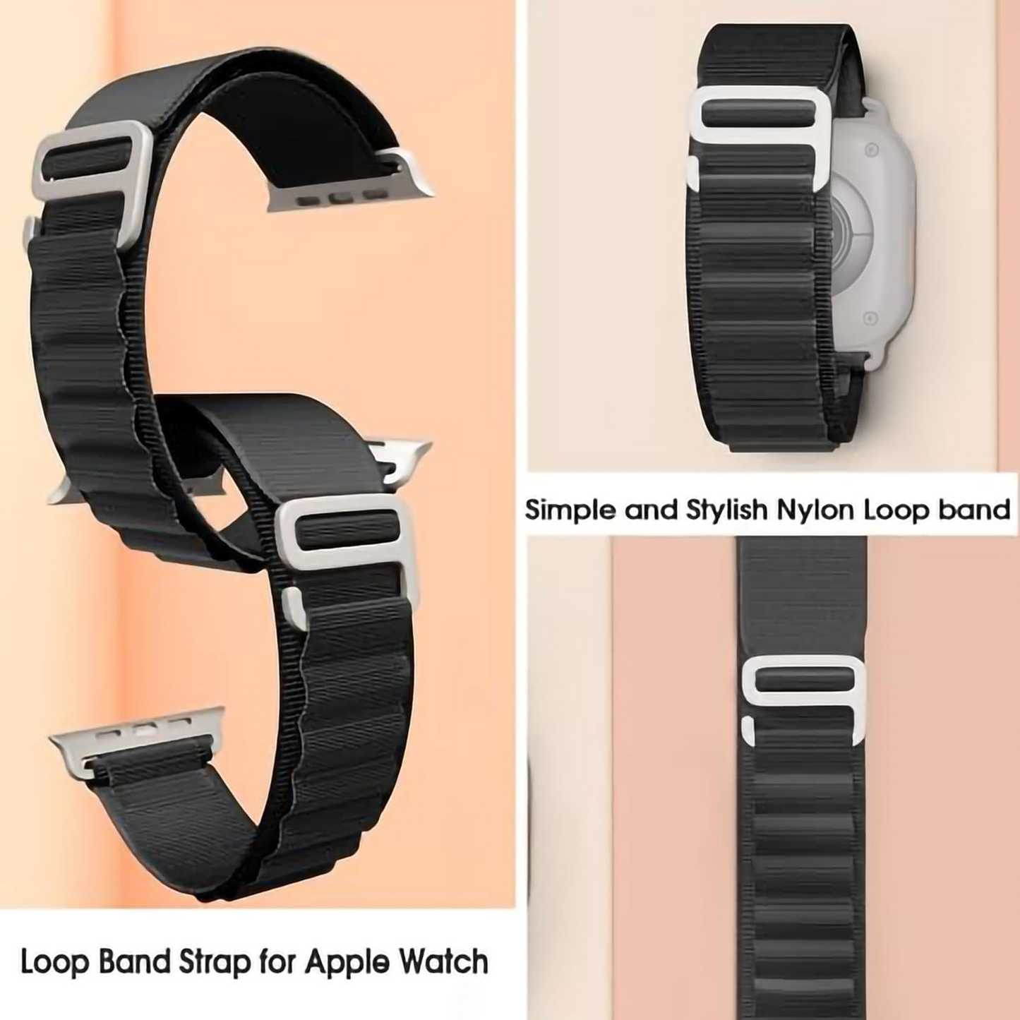 Watch Strap and Watch Band Apple Apple Watch Series 9, 8, 7, 6, 5, 4, 3, 2, 1,Ultra & Ultra 2 38/40/41mm 42/44/45/49mm Black Corrosion Resistant Metal G-Hook Game GrunX in India
