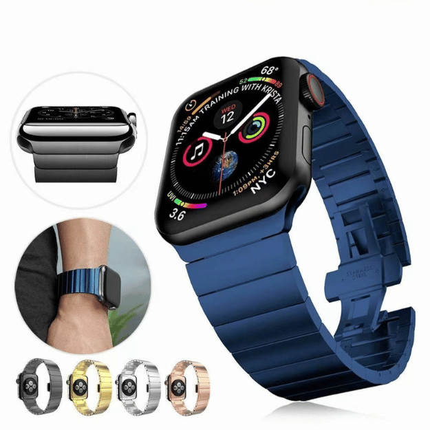 Watch Strap and Watch Band Apple Apple Watch Ultra Series 1 & 2 42/44/45/49mm Blue Man Wearing Smartwatch Ghost GrunX in India