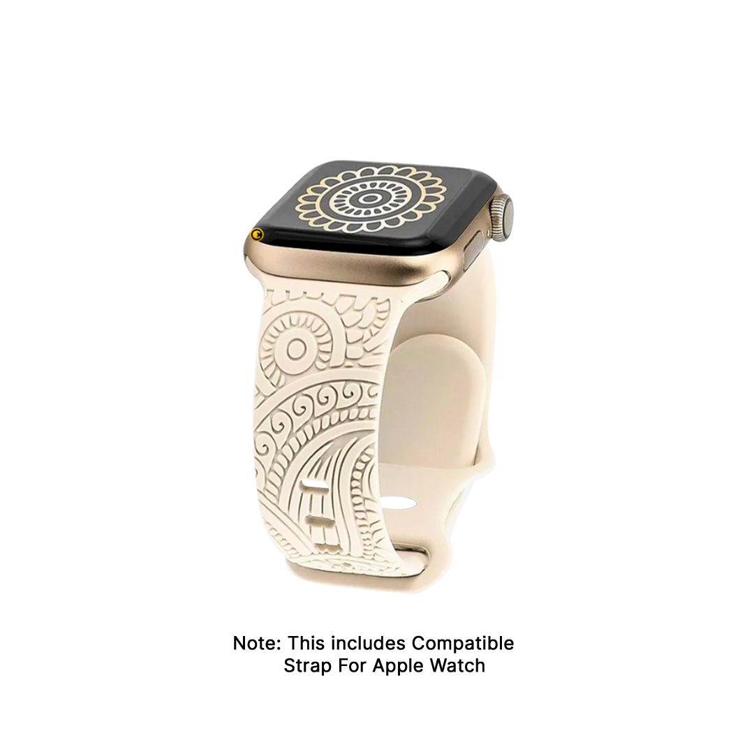 Watch Strap and Watch Band Apple Apple Watch Series 8, 7, 6, 5, 4,SE 38/40/41mm Off White Photo With Description Of Compatible Strap Hilton GrunX in India