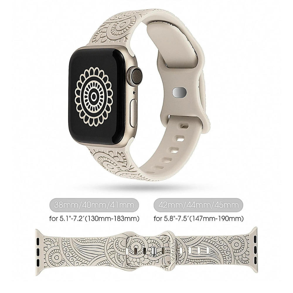 Watch Strap and Watch Band Apple Apple Watch Series 8, 7, 6, 5, 4,SE 38/40/41mm Off White Strap Details Hilton GrunX in India