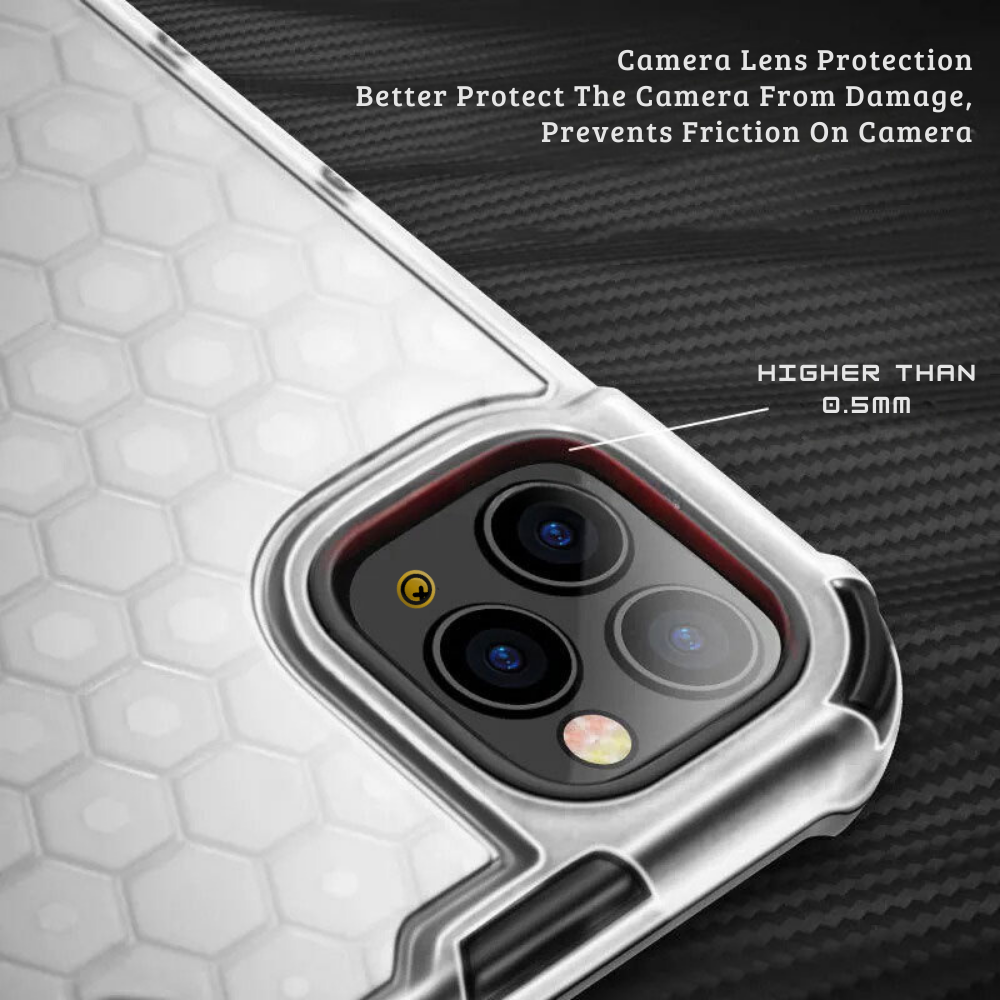 Case and Cover iPhone 13 Pro Transparent Camera Lens Protection Honeycomb GrunX in India