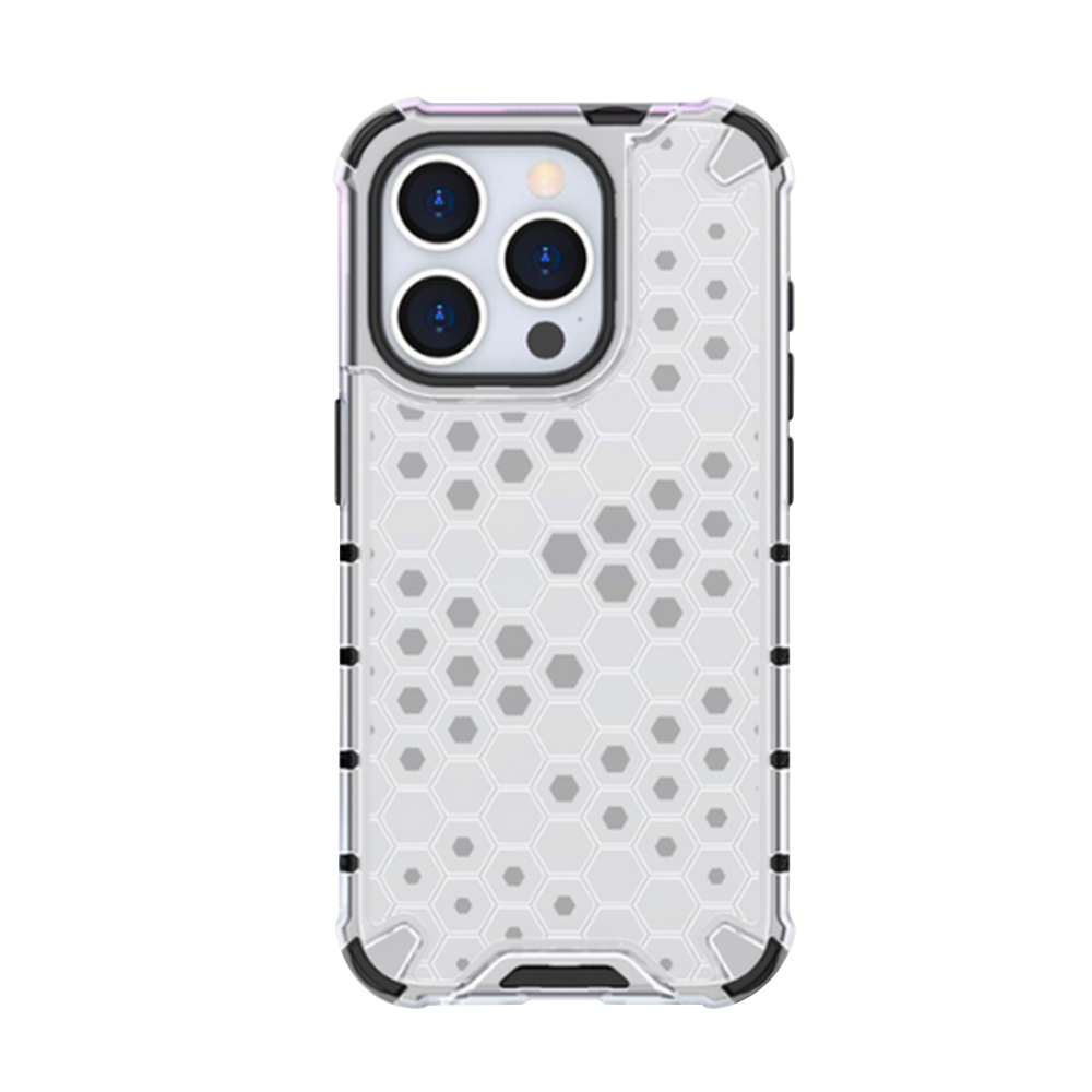 Case and Cover iPhone 16 Transparent Back View Honeycomb GrunX in India