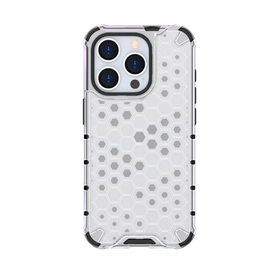 Case and Cover iPhone 16  Transparent Back View Honeycomb GrunX in India