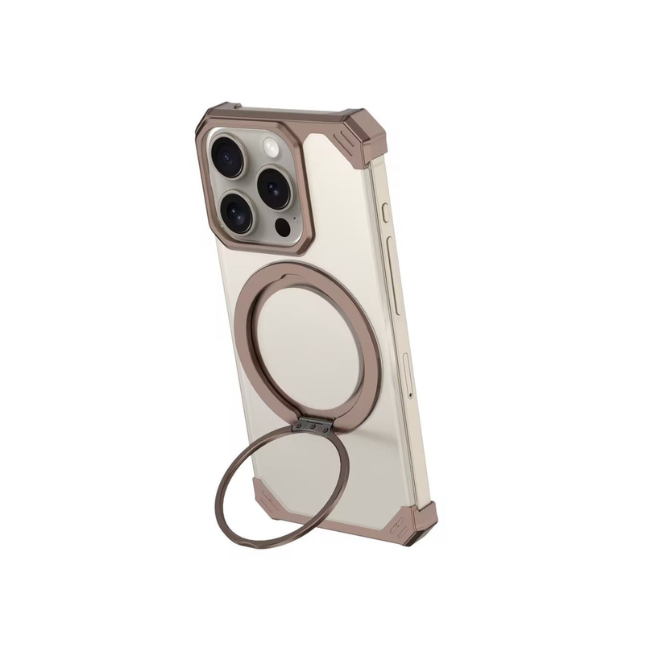 Case and Cover iPhone 16, 16 Pro, 16 Pro Max Natural Titanium Metal Stand Joker GrunX in India