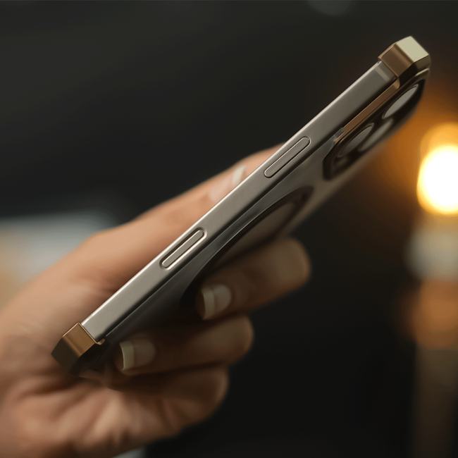 Case and Cover iPhone 16 Pro Max Natural Titanium Left View Joker GrunX in India