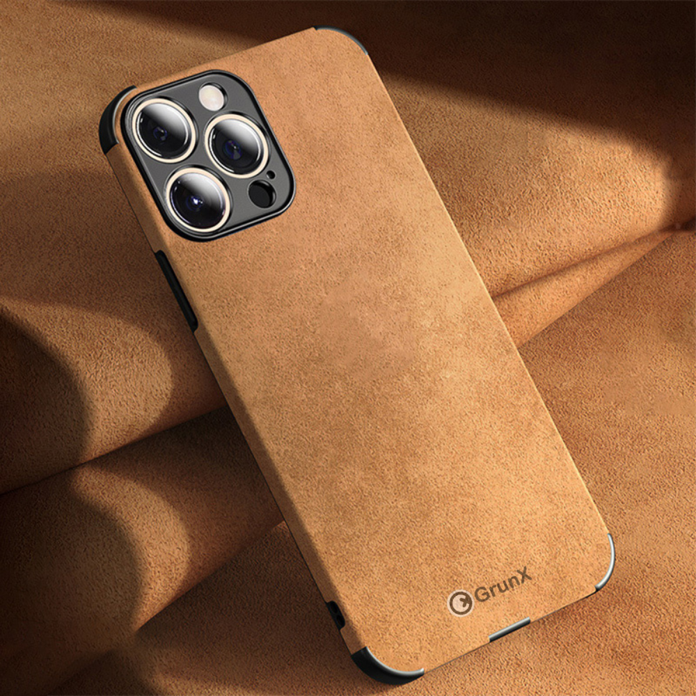 Case and Cover iPhone 16 Pro Lambskin Light Brown Leather King GrunX in India