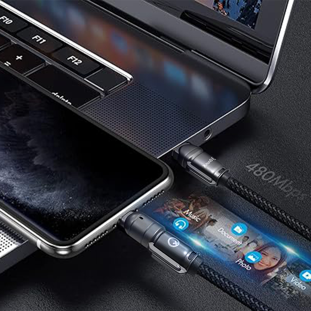 Lanyard Charging Cable All Devices Android and Apple Devices 1.5 Meter Rose Gold and Navy Blue Emphasizing its Dual Functionality for Charging and Fast 480Mbps Data Transfer Lasso GrunX in India