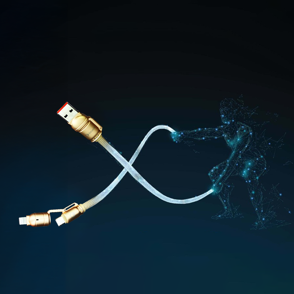 Lanyard Charging Cable All Devices Android and Apple Devices 1.5 Meter Rose Gold and Navy Blue Metal Clip and a Thin Insert that Slides Lasso GrunX in India