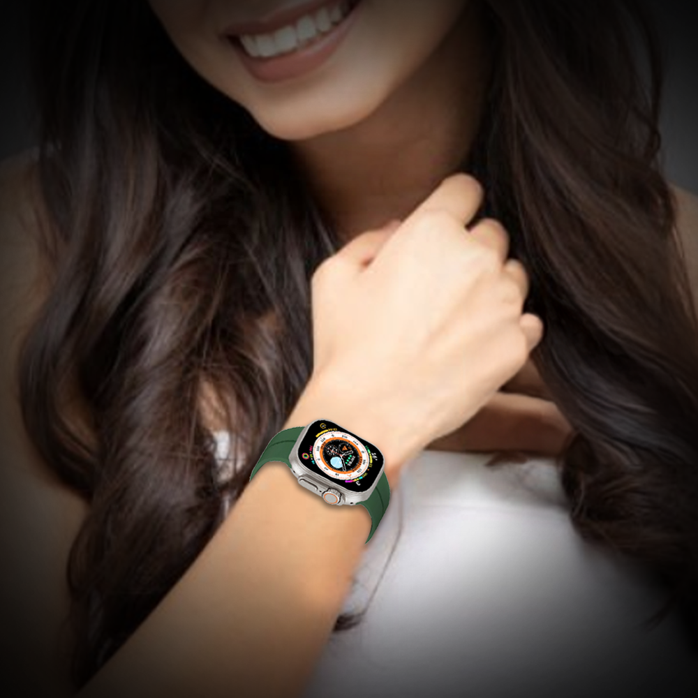 Watch Strap and Watch Band Apple Apple Watch Series 9, 8, 7, 6, 5, 4, 3, 2, 1,Se, Ultra & Ultra 2 38/40/41mm 42/44/45/49mm Green Woman Flaunting Smartwatch Leaf GrunX in India