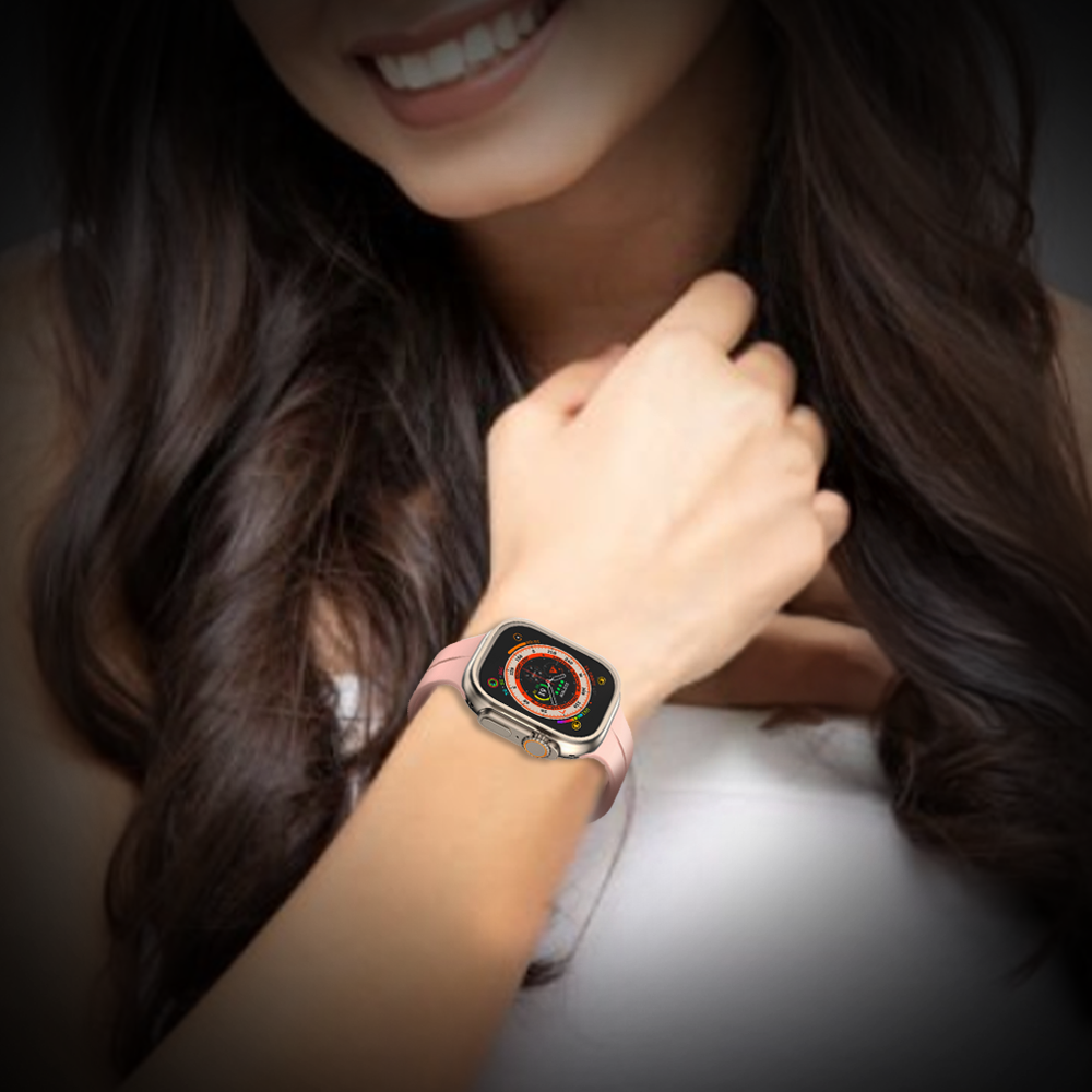 Watch Strap and Watch Band Apple Apple Watch Series 9, 8, 7, 6, 5, 4, 3, 2, 1,Se, Ultra & Ultra 2 38/40/41mm 42/44/45/49mm Pink Woman Flaunting Smartwatch Lilly GrunX in India