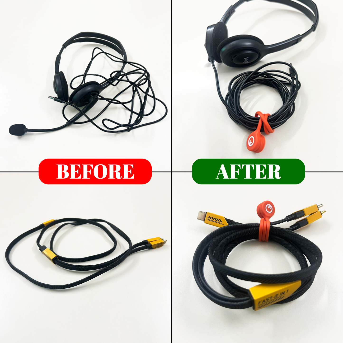 Magnetic Cable Ties Multi Color Before and After Loki GrunX in India