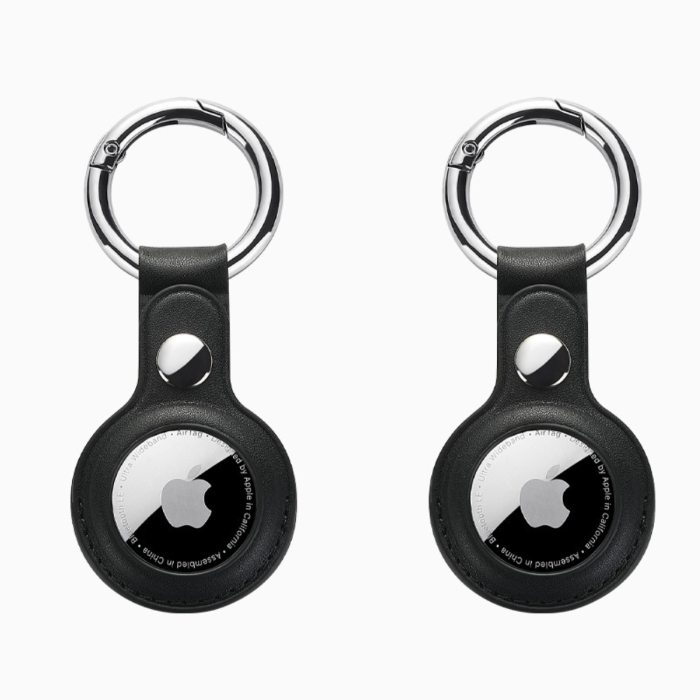 Airtag Case Apple Airtag Black Leather Keychain Holders For Airtag London GrunX in India