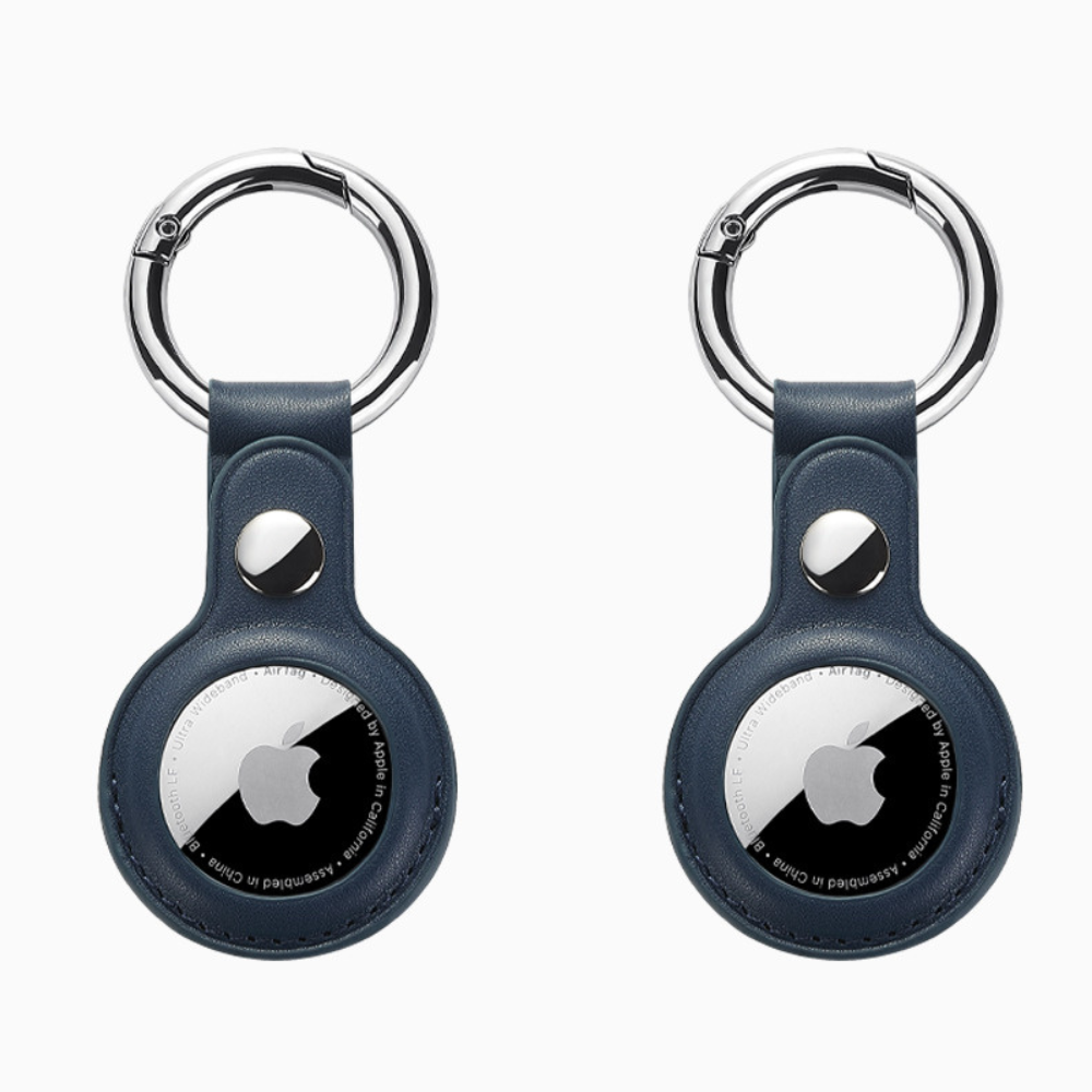 Airtag Case Apple Airtag Blue Leather Keychain Holders For Airtag London GrunX in India