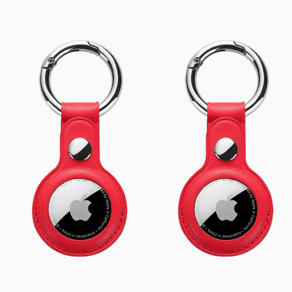 Airtag Case Apple Airtag Red Leather Keychain Holders For Airtag London GrunX in India