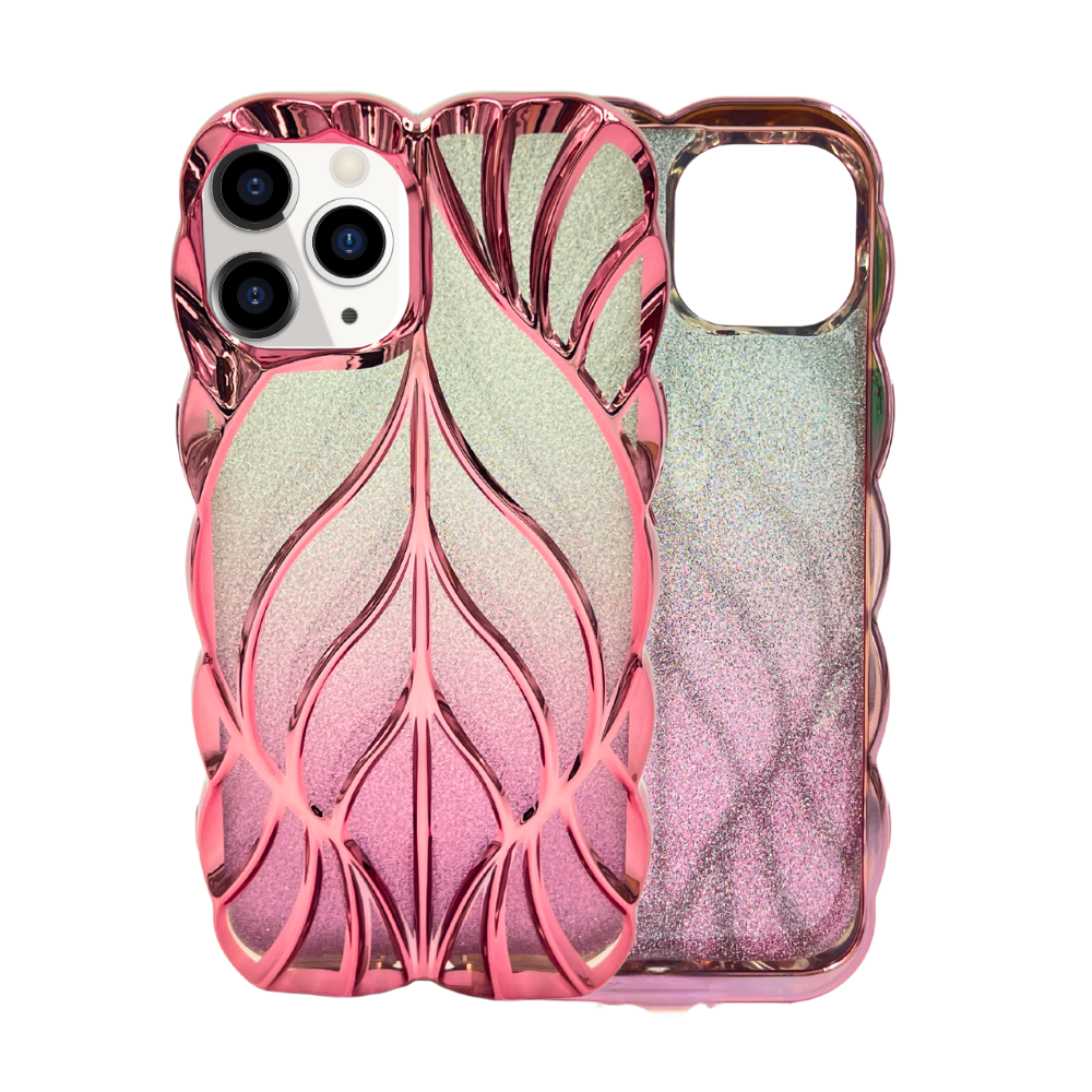 Case and Cover iPhone 14 Pro, 13 Pro Max Shiny Pink Front and Back View Lucy GrunX in India