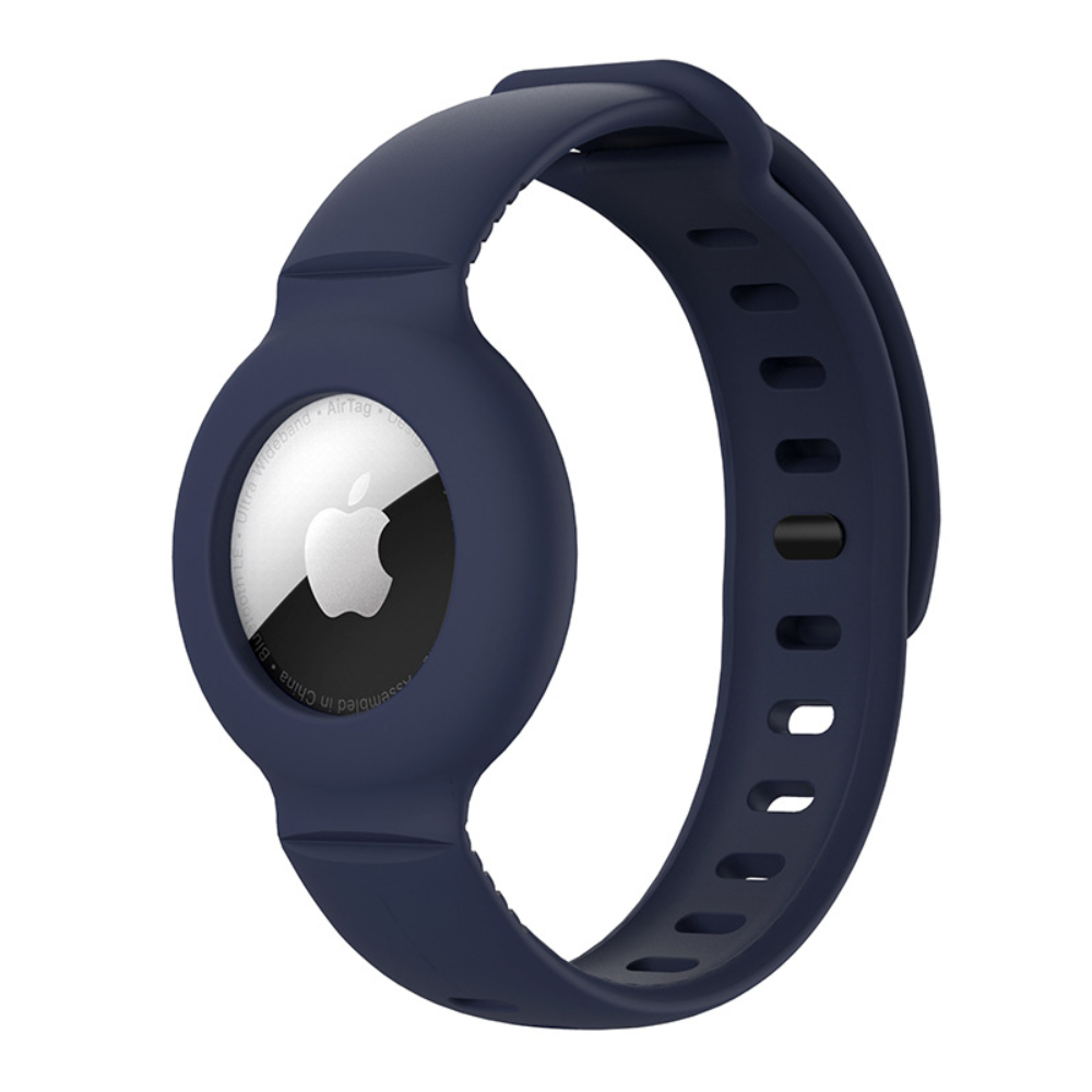 Watch Band for Airtag Apple Airtag Navy Blue Front View Of Wristband Mango GrunX in India