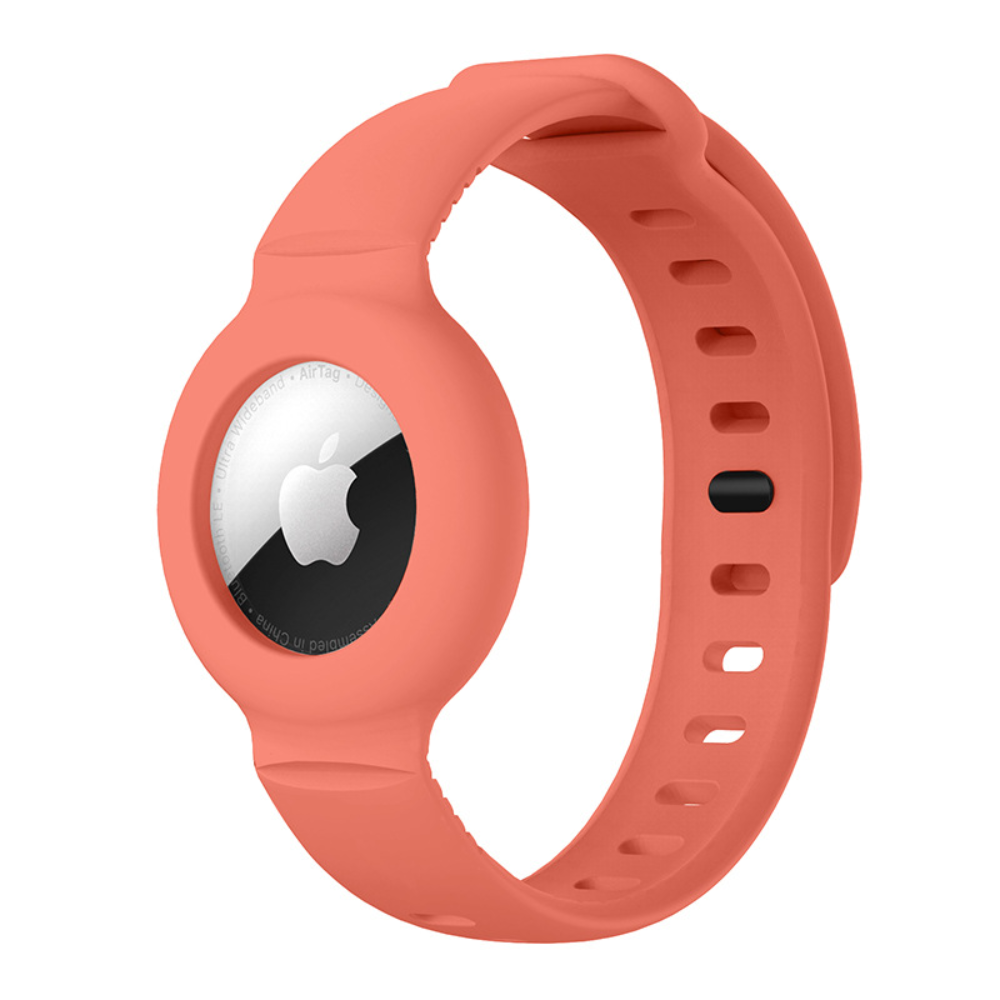 Watch Band for Airtag Apple Airtag Rose Red Front View Of Wristband Mango GrunX in India