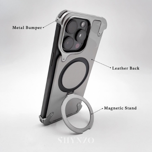 Case and Cover iPhone 15 Grey Magnetic Stand Messi GrunX in India