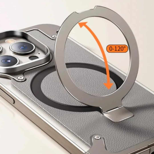 Case and Cover iPhone 15 Grey Magnetic Stand Messi GrunX in India