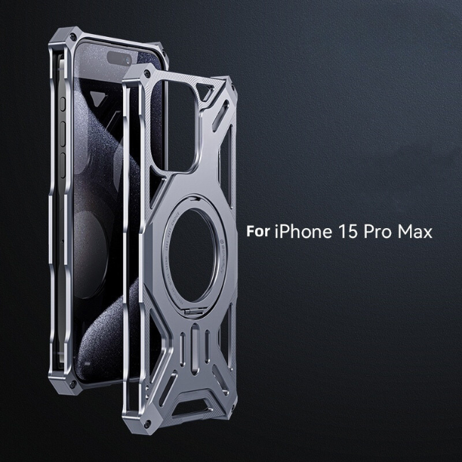 Case and Cover iPhone 15 Pro Max Silver Side View Dragon GrunX in India