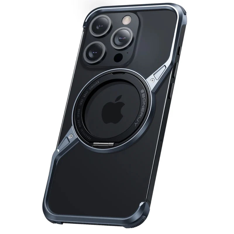 Case and Cover iPhone 15 Grey Aluminium Rotatable Grip Nexis GrunX in India