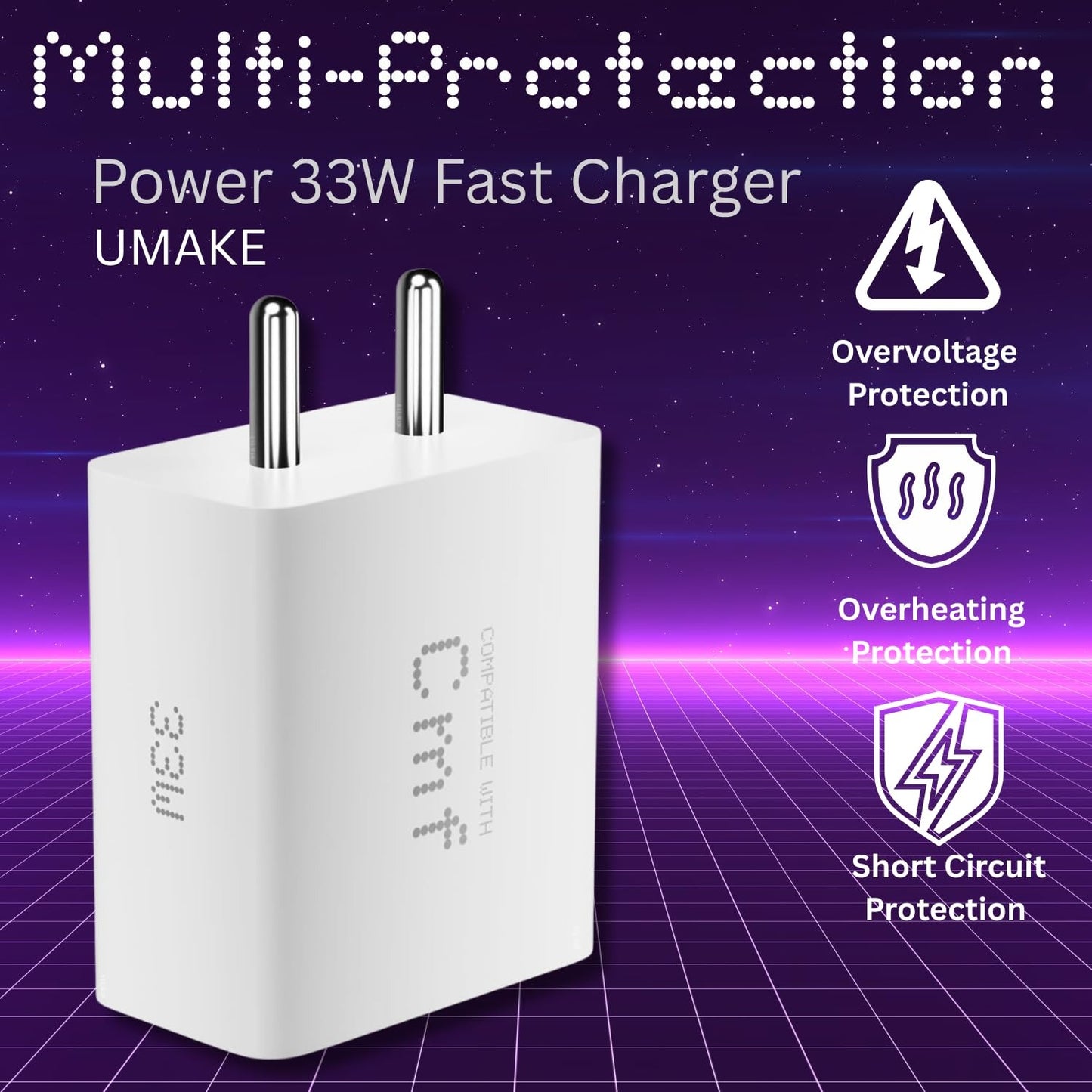 Nothing CMF USB-C and USB-A travel adaptor for efficient and safe charging, available at GrunX