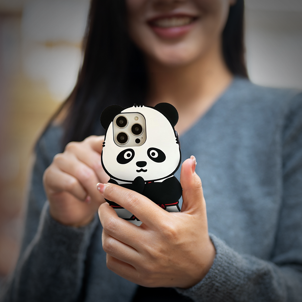 Case and Cover iPhone 15 Pro max  Black and White Woman Showcasing Back View Panda GrunX in India